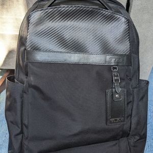 Tumi Black Backpack (Nylon, Carbon Fiber, Leather) CFX
